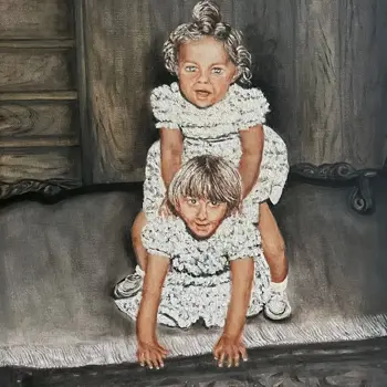 Zus Henriette 3 jaar, Francien 2 jaar 1958