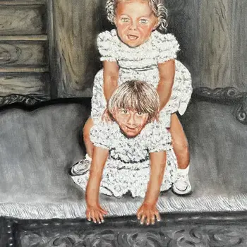 Zus Henriette 3 jaar, Francien 2 jaar 1958